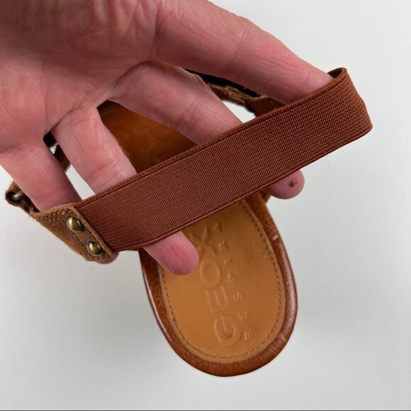 GEOX Respira Tan Leather Wedges - Picture 4 of 10